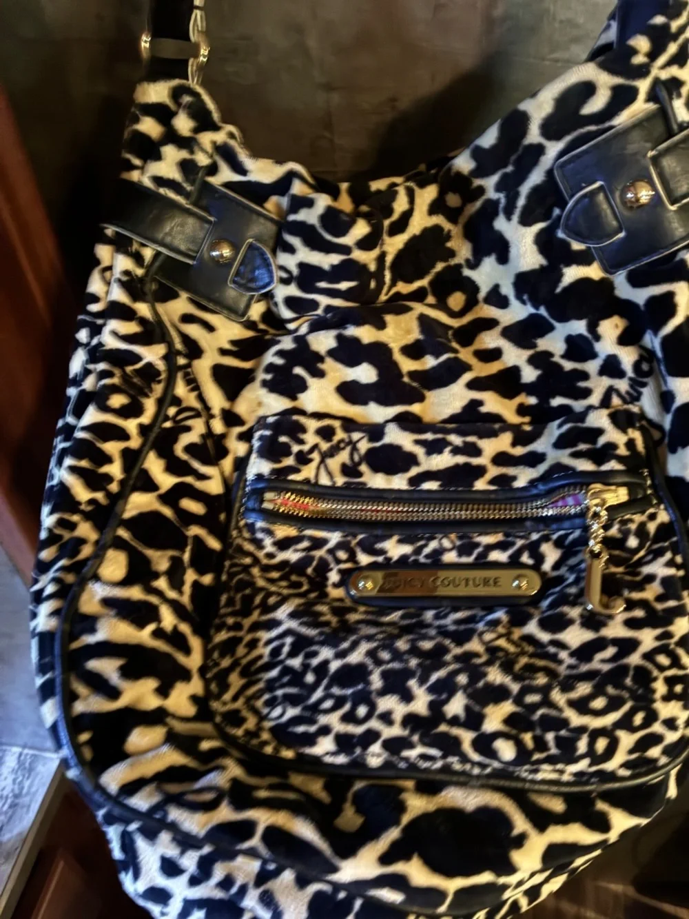 💖🔥 VINTAGE VELOUR LEOPARD JUICY COUTURE PURSE – RARE  LEOPARD PRINT! 🔥💖